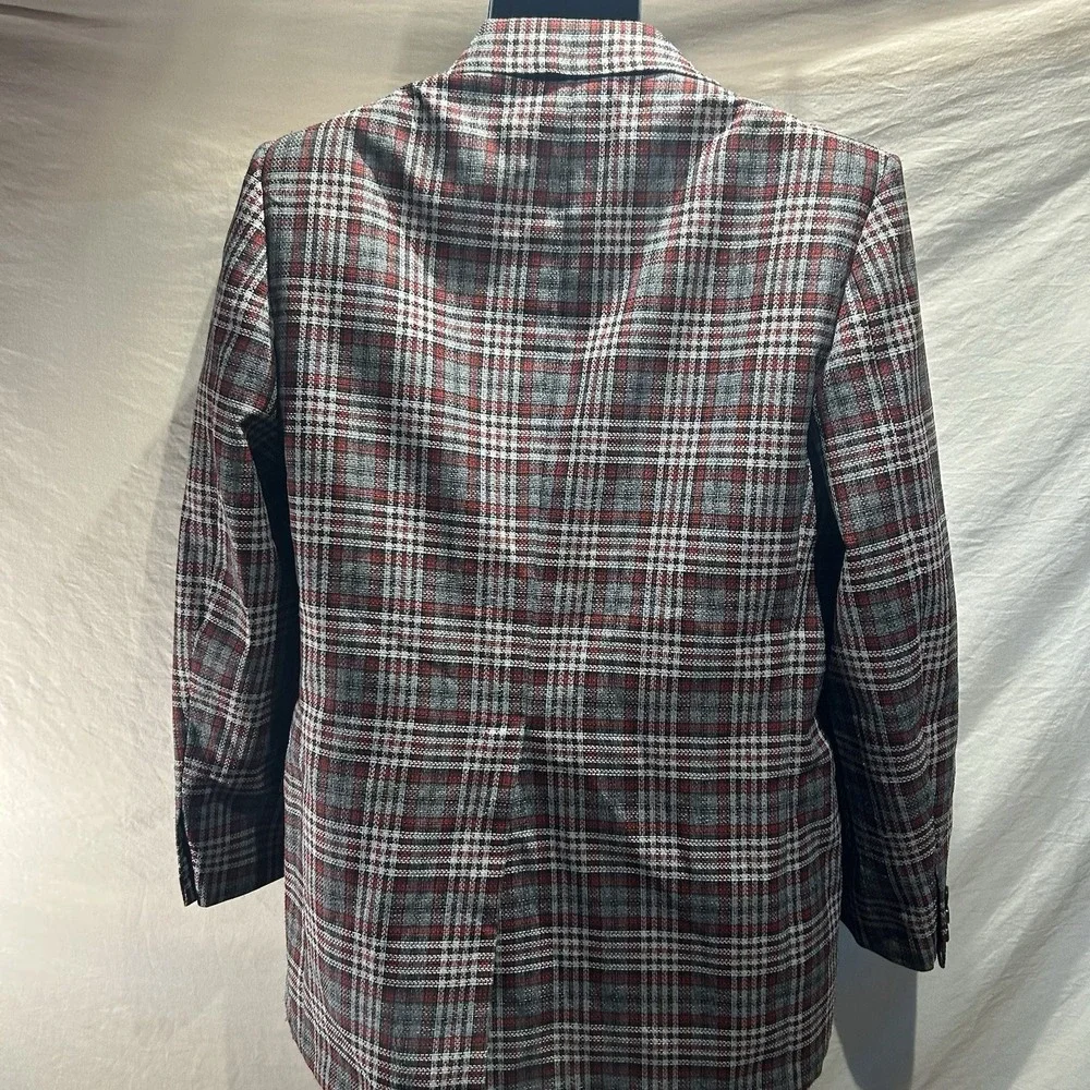 Vintage 70s Cricketeer Mens Plaid Blazer Sport Coat 40R Union Made USA